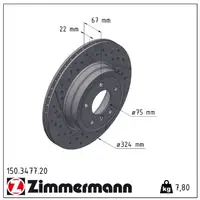 ZIMMERMANN Bremsscheiben Satz für BMW 1er E81 E87 3er E90 E93 E92 E91 hinten