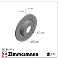 Zimmermann SPORT Bremsscheiben Satz für MINI COUNTRYMAN R60 + PACEMAN R61 hinten