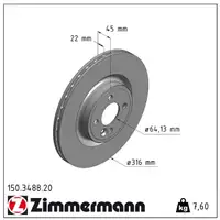 ZIMMERMANN Bremsscheiben + Bremsbeläge + Wako MINI R56 R57 R55 bis 08.2010 vorne