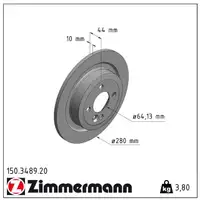 ZIMMERMANN Bremsscheiben + Beläge + Wako MINI R56 R57 R55 bis 08.2010 hinten