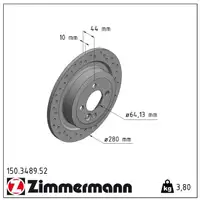 Zimmermann SPORT Bremsscheiben für MINI R56 R55 R58 R59 ONE COOPER WORKS hinten