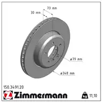 ZIMMERMANN Bremsscheiben + Bremsbeläge + Sensor BMW Z4 E89 sDrive35i/is ab 03.2010 vorne