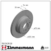 ZIMMERMANN Bremsscheiben Satz für BMW 7er E65 E66 E67 730i 730Li 258 PS hinten