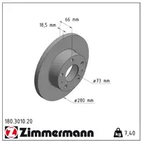 ZIMMERMANN 180.3010.20 Bremsscheiben Satz CITROEN Jumper FIAT Ducato PEUGEOT Boxer vorne