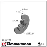 ZIMMERMANN Bremsscheiben + Radlager + Bremsbeläge CITROEN C4 I PEUGEOT 307 ab ORGA hinten