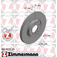 ZIMMERMANN Bremsscheiben Satz für Citroen C6 3.0V6 2.2/2.7/3.0HDi hinten