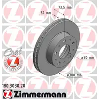 ZIMMERMANN 180.3030.20 Bremsscheiben CITROEN Jumper FIAT Ducato PEUGEOT Boxer DIESEL vorne