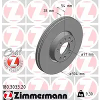 ZIMMERMANN 180.3033.20 Bremsscheiben Satz CITROEN Jumpy PEUGEOT Expert Traveller vorne