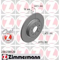 ZIMMERMANN Bremsscheiben Satz FIAT 500L (351_, 352_) Tipo (356_, 357_) 1.4 1.6 hinten