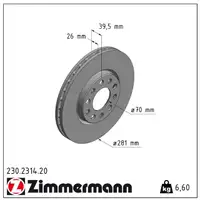 ZIMMERMANN Bremsscheiben + Beläge FIAT 500X (334_) ab 12.2015 JEEP Renegade vorne