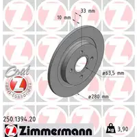 ZIMMERMANN Bremsscheiben Satz für FORD FOCUS I MK1 ST170 173 PS 2002-2004 hinten