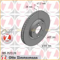 ZIMMERMANN Bremsscheiben + Beläge HYUNDAI i30 (GD) KIA Cee'D (JD) 16 Zoll vorne