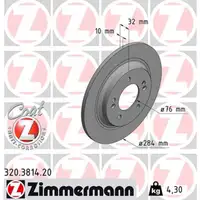 ZIMMERMANN Bremsscheiben Satz für HYUNDAI i30 (PDE, PD) KIA OPTIMA (JF) hinten