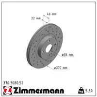 Zimmermann SPORT Bremsscheiben Satz MAZDA MX-5 II (NB) 1.6/1.8 16V vorne