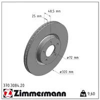 ZIMMERMANN Bremsscheiben Satz für Mazda 3 (BK BL) 2.3 MPS 260 PS vorne