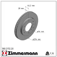 ZIMMERMANN Bremsscheiben für Mitsubishi L200 2.5DiD 128-178 PS ab 11.2005 vorne