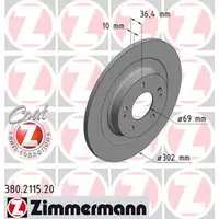 ZIMMERMANN Bremsscheiben CITROEN C4 Aircross MITSUBISHI Outlander 3 PEUGEOT 4008 hinten