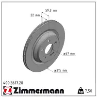 ZIMMERMANN Bremsscheiben für Mercedes W220 C215 S500 S/CL600 S/CL55AMG hinten