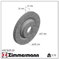 ZIMMERMANN Bremsscheiben Satz für Mercedes W220 C215 S/CL600 S/CL55AMG hinten