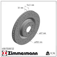 Zimmermann SPORT Bremsscheiben Satz MERCEDES GL GLE GLS W166 X166 C292 vorne