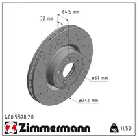 ZIMMERMANN Bremsscheiben Satz MERCEDES SL R231 350 400 500 ohne AMG-Sportpaket vorne