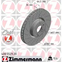 ZIMMERMANN Bremsscheiben Satz MERCEDES SL R231 350 400 500 306-455 PS vorne