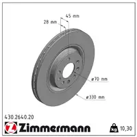 ZIMMERMANN Bremsscheiben + Bremsbeläge OPEL Corsa E 1.6 Turbo OPC 17" vorne