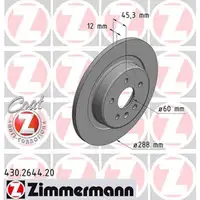 ZIMMERMANN Bremsscheiben Satz für OPEL ASTRA K ab 06.2015 hinten