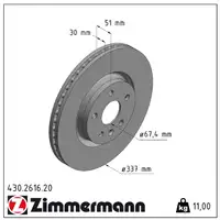 ZIMMERMANN Bremsscheiben + Bremsbeläge OPEL Insignia A 17 Zoll POC J62 vorne