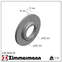 ZIMMERMANN Bremsscheiben für Nissan NV400 Opel Movano B Renault Master 3 hinten