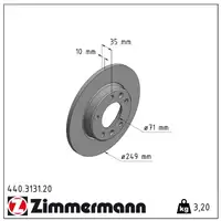 ZIMMERMANN Bremsscheiben Satz für Peugeot 308 II / SW II ab 09.2013 hinten