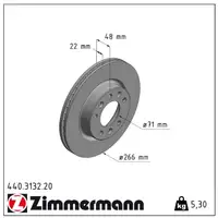 ZIMMERMANN Bremsscheiben Satz für Peugeot 308 II / SW II m. Mando-System vorne