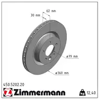 ZIMMERMANN Bremsscheiben + Beläge + Sensor LAND ROVER Discovery 4 bis Fgst. AA222221 vorne