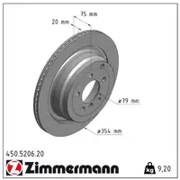 ZIMMERMANN Bremsscheiben Satz LAND ROVER Range Rover 3 (L322) ab Fgst. 6A000001 hinten