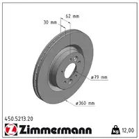 ZIMMERMANN Bremsscheiben + Beläge Sensor LAND ROVER Discovery 5 Range Rover Sport 2 vorne