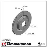 ZIMMERMANN Bremsscheiben Satz LAND ROVER Range Rover Sport (LW_) hinten