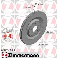 ZIMMERMANN Bremsscheiben für PORSCHE MACAN (95B) 2.0 3.6Turbo 3.0S 2EK hinten