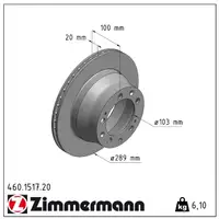 ZIMMERMANN Bremsscheiben Satz PORSCHE 944 2.5 / S 2.7 ab 09.1987 hinten 94435204103