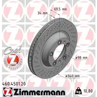 ZIMMERMANN Bremsscheiben Satz PORSCHE 991 3.0/3.8 Carrera Boxster Spyder (981) 3.8 vorne