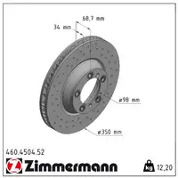 Zimmermann SPORT Bremsscheiben Satz PORSCHE Cayenne (9YA) Panamera (971) vorne