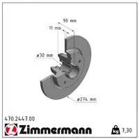 ZIMMERMANN Bremsscheiben + Radlager + Beläge RENAULT Kangoo / Be Bop / Rapid 14" hinten