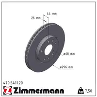 ZIMMERMANN Bremsscheiben Satz RENAULT Arkana 1 (LCM_, LDN_) E-Tech vorne 402061547R