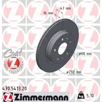 ZIMMERMANN Bremsscheiben Satz MERCEDES Citan EQT W420 RENAULT Kangoo 3 hinten