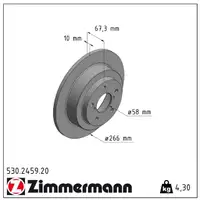 ZIMMERMANN Bremsscheiben + Bremsbeläge SUBARU Forester SF SG Impreza GG GD Legacy 2 hinten