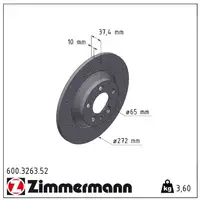 Zimmermann SPORT Bremsscheiben Satz VW Polo 6 AUDI A1 (GB) PR-1KE hinten