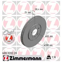 ZIMMERMANN Bremsscheiben + Beläge VW Golf 3 2.0 GTI 16V 2.8/2.9 VR6 ab 05.1996 vorne