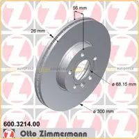 ZIMMERMANN Bremsscheiben Satz VW Transporter T4 PR-1LB 16 Zoll vorne 7D0615301B