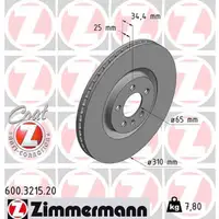 ZIMMERMANN Bremsscheiben für Audi A1 S1quattro 1ZS VW Polo 2.0R 1ZR/1ZP vorne