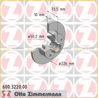 ZIMMERMANN Bremsscheiben für Seat Toledo VW Corrado Golf 3 Passat Vento hinten