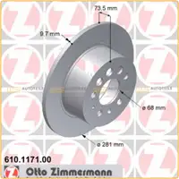 ZIMMERMANN Bremsscheiben Satz für Volvo 240 260 740 760 780 940 II 960 II hinten